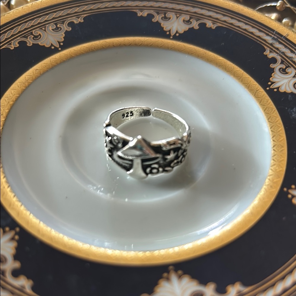 Vintage 60ās Mushroom Adjustable 925 Ring